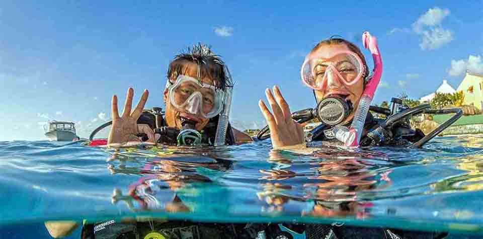 padi divers at the surface cyprus